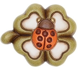 THUN Magnete con Quadrifoglio Ceramica 5 x 5,2 cm