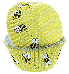 Baked with Love 0650183 - Confezione da 50 pirottini per cupcake a nido d'ape, colore: giallo