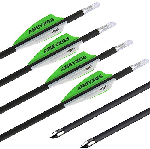 SHARROW 12x Carbonpfeile 32 Zoll Bogenpfeile Jagd Pfeile für Bogen Spine 600 Pfeile aus Reinem Kohlefaser Jagdpfeile für Recurvebogen Compound Bogen (Typ 1)