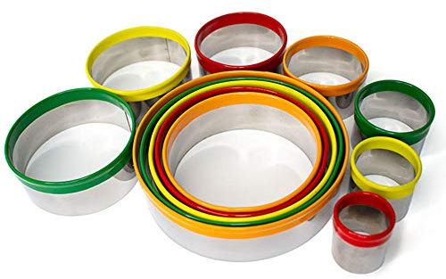 Lot de 12 emporte-pièces ronds en acier inoxydable pour pâtisserie, pâtisserie, donut, fondant, bricolage