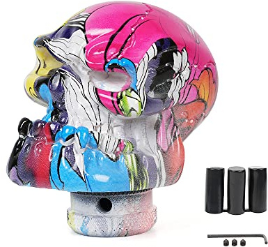 MUGE RACING Schaltknauf Totenkopf-Schaltknauf für die meisten manuellen Automatikgetriebe, Pink