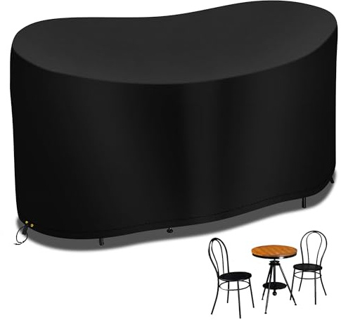 RICHIE 2-Sitzer kleine Bistro-Set-Abdeckung, 146*70*80cm wasserdichte Garten-Patio-Möbel-Set-Abdeckung im Freien, Hochleistungs-420D-Bistro-Tischabdeckung im Freien, winddichte Anti-UV-Patio-Tisch