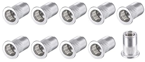 METALLIXITY Rivet Écrous (M8) 100pcs, Aluminium Alliage Fileté Insert Écrous - pour Meubles Mécaniques Fixations, Argent Ton