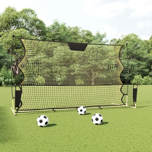 ADWOA Fußball-Rebounder Schwarz und Gelb 183x85x120 cm Polyester Fussball Trainingsset Fussballtore FüR Garten Kinder