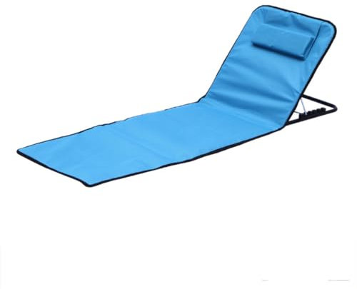 XIZUNRU Strandstühle mit 5 Positionen für Erwachsene, verstellbarer Rasenstuhl, klappbare Liegestühle zum Sonnenbaden, Terrasse, Chaiselongue, leichter Rucksack, Campingstühle, blau