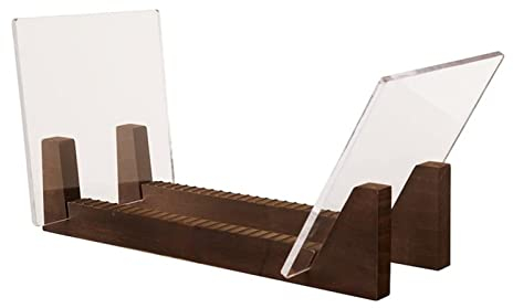 CD Halter Aufbewahrungshalter for Schallplatten – stapelt bis zu 50 Alben, 7 oder 12 Zoll LPs – Organizer aus massivem Holz mit transparenten Acrylenden, moderner tragbarer Schallplattenständer DVD Ha