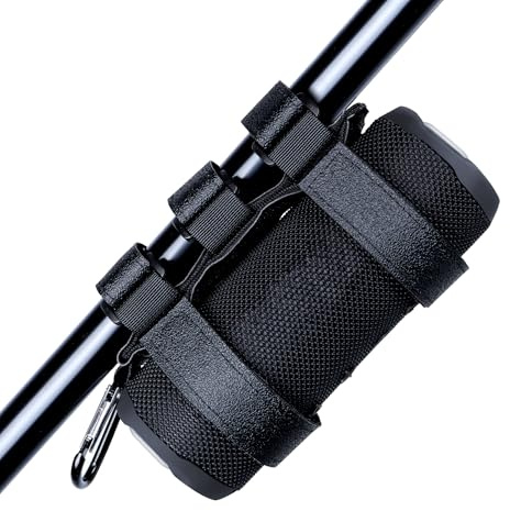 Lebakort Portable Speaker Mount for 7-12 inches Wireless Speakers for Golf Cart Railing Bike Boat Outdoor Adjustable Strap (Black)