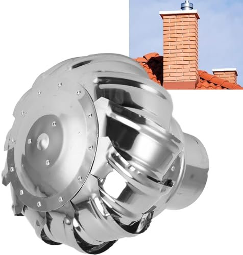 ZYXQQJ Dachventilator Edelstahl Schornsteinabdeckung Drehbarer Kugelaufsatz 110 200 250 300mm Dachlüftter Dachhaube System (Color : Stainless Steel, Size : 110mm/4in)