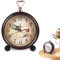 GOEDCH Retro Wecker Analog: 5,3 Zoll Klassische Retro Tischuhr Europäischen, Retro Wecker, Metall Retro Lautlos Nachttisch Tischuhr, Ohne Ticken für Wohnzimmer, Schlafzimmer (Retro)