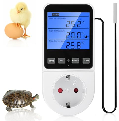 Heemol Zeitschaltuhr Steckdose 230 V Heemol Digitalthermostat Heizung Smart f체r Heizung, K체hlung und L체ftung Frostw채chter Gew채chshaus