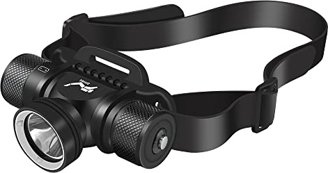 WINDFIRE Luce Frontale subacqueo, 5000 Lumens, 5 Modalità, IPX8 Impermeabile, 60 Metri Sicurezza Testa Snorkeling, Ricarica