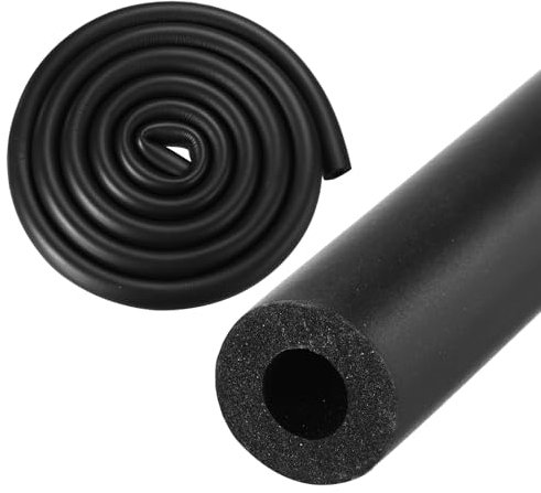 M METERXITY Tubo di Isolamento Schiuma Tubi, 10mm 3/8 ID 20mm 7/9 OD 2m Lunghezza, Tubo Schiuma Flessibile Morbido Isolamento per Supporto Maniglia/Supporto Chitarra/Portapacchi Tetto [Nero]