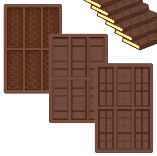 6 Kavitäten Schokoladenform Silikon Tief Schokoladentafel Form mit Verschiedenen Formen Schokolade Form Silikonform Schokolade Antihaftbeschichtung Schokoladentafel Silikonform Schokolade Pudding (3)
