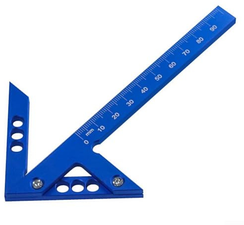 Feegow for PRECISION Woodworking Center Finder, 45/90 Degree Square Ruler Aluminum Measuring Tool, Square Wire Gauge Woodworking Scriber Instrument(Metric)