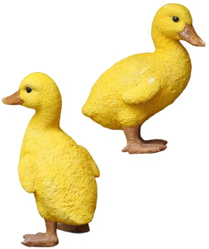 Duck Figurine 2Pcs 4 Inch Realistic & Expressive Self-Standing Duck Statue Weather-Resistant Resin Duck Decor for Shelf, Tabletop, Garden, Pond, Yard Resin Duck Duck Ornament Duck Decor Duck Figurine