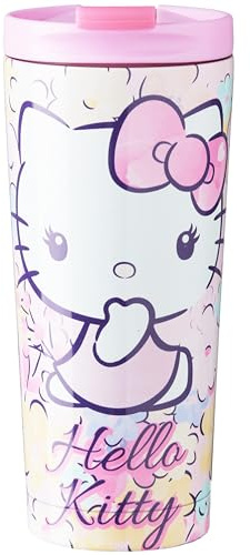 Get Trend Hello Kitty Sanrio Taza Térmica Acero Inoxidable con Tapa Antiderrame 425ml, Vaso Térmico, Bebidas Frías y Calientes, Termo Portátil (Multi Hello Kitty)