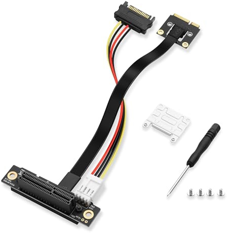 SinLoon Mini PCIE - Tarjeta de red inalámbrica a PCIe X4, cable extensor Mini-Pcie macho a PCI-E X4 hembra, 20 cm