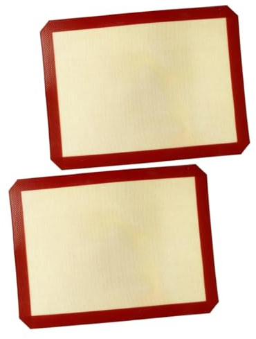 GALPADA 2pcs Nonstick Silicone Baking Mats for Pastry Macaron and Cookie Making High Temperature Resistant Kitchen Accessory Reusable Oven Mats for Easy Baking and Cleanup