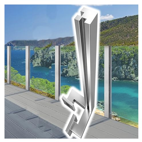 Glas Geländerpfosten Glashalter Edelstahl 65 75 85 90 95 100 105 115 125 cm Edelstahl Balustradepfosten für Glasabschluss, Seitenstütze für Geländer aus gehärtetem Glas, Terrasse Terrasse Balkon Flure