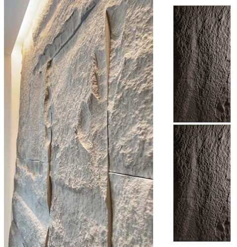 Panneaux muraux 3D, panneaux muraux imitation pierre PU pour intérieur et extérieur, revêtement mural en pierre artificielle