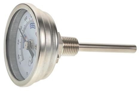 HOMOCONO Termometro per Vino in Acciaio Inossidabile con Fissaggio Filettato Alta Precisione per Monitoraggio Temperatura Durante Fermentazione e Produzione Vino Resistente Corrosione e