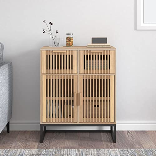 KTHLBRH Aparador Clásico con Puertas y Cajones de Madera, Mueble de Almacenaje con Estructura de Madera Contrachapada y Patas de Hierro Estable para Sala o Comedor