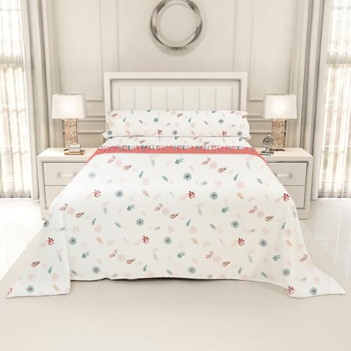 Juego de Sábanas Coralina Termica 3 Piezas para Cama de 135 - Sábanas para Invierno Polar Cama Matrimonio | Bajera Ajustable 135x190/200+30cm, Encimera de 210x260cm y una Funda Almohada 45x150cm