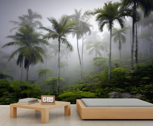 Tropical Palm Tree Wallpaper Forest Wall Murals for Living Room Jungle Rainforest Landscape Bedroom Wallpaper Mural Poster for Living Room Bedroom 250X175cm