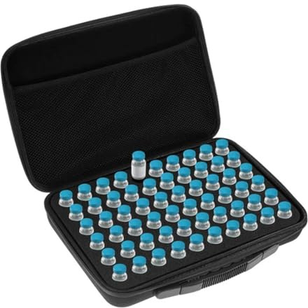 Scatola di immagazzinaggio per frigorifero per fiale di insulina da 10 ml con organizer per borsa a rete per piccole forniture di iniezione di flaconi di medicinali(60 grids)