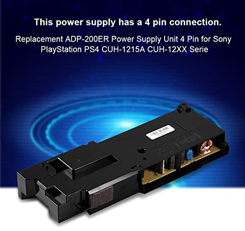 Yechiry Replacement ADP 200ER Power Supply Unit, 4 Pin Connection Power Unit, Streamline Full Seal Supply for CUH 1215A CUH 12XX Series