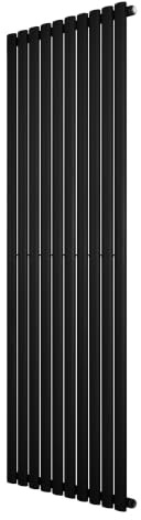 Oval Single Column Radiator 1800 x 600mm Modern Designer Single Panel Central Heating Heater Matt Black Carbon Steel Vertical Kitchen Living Room FREE Cleaning Brush Fixing Kit & Brackets