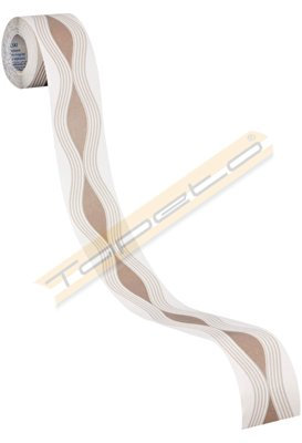 A.S. Création selbstklebende Bordüre Stick ups glatt 5,00 m x 0,05 m beige braun Made in Germany 282224 2822-24