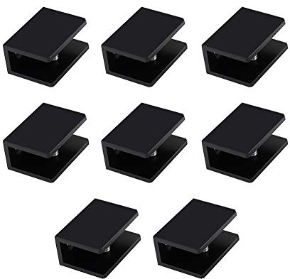 Kyien 8 Stück Aluminium-Legierung Quadratische Glasregal Klemme Clip Halter 8-10 MM Dickes Glas Geeignet
