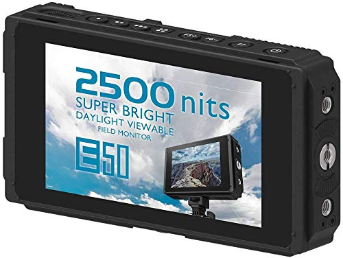 Fotga E50 Ultra Bright 2500 nit Camera Field Monitor Touch Screen, Wavaform, Vector, 4K HDMI Input/Output, 3G SDI, Dual Battery Slot, Daylight Visibility 2200, IPS, per DSLR Video Cinema Camera
