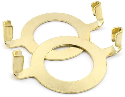 MARRTEUM E26 Lamp Harp Saddle Base Lampshade Holder 1-7/16 (36 mm) Non-Slip UNO Collar Adapter for E26 Threaded Base, 2pcs Gold Tone