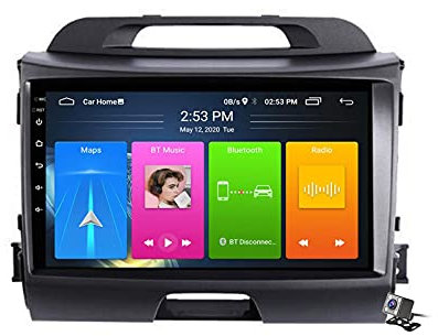 CIVDW Android 9.1 Car Navigation Stereo con 9 Touch Screen per KIA Sportage 2010-2015 Car Entertainment Radio Multimediale, WiFi/4G Tethering Internet, Supporto RDS DSP FM BT