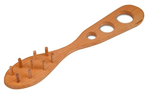 mitienda mit Liebe gemacht Spaghettiheber und -maß aus Holz, langlebige Spaghetti Zange handgemacht, Nudelschöpfer
