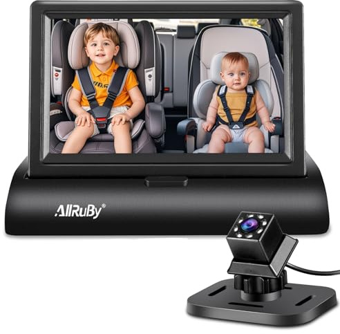AllRuby Baby Car Camera Monitor,Baby car Mirror,for USB/USBC/CigaretteLighter Ports, View Infant in Rear Facing Seat with Wide Clear View,Aimed at Baby-Easily to Observe The Baby's Every Move
