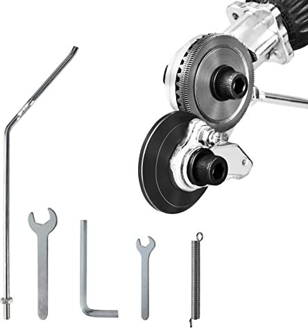 Electric Drill Plate Cutter, Metal Nibbler Drill Attachment, Electric Drill Shears, Double Headed Sheet Metal Nibbler Cutter for Metal Cutting