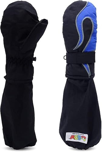 L-Bow Flame barnvantar – vattentät stay-on-design + 3M Thinsulate-material för kallt väder och snö, BLÅ, Medium (4-7 yrs)