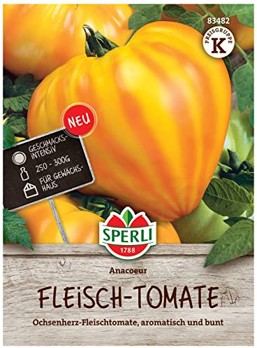Sperli Fleischtomatensamen Anacoeur 83482 - Gemüsesamen für eine Fleischtomate mit einem Fruchtgewicht von 250 bis 300 g und Inhalt für 8 Pflanzen - Saatgut