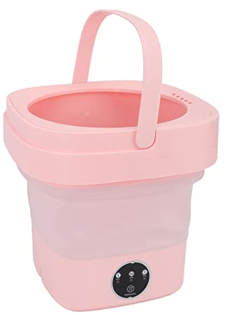 banapoy Mini-Waschmaschinen, Zusammenklappbar Tragbar 6.5L Elektrische Waschmaschine mit Wäscheschleuder, Kompakte automatische Unterwäsche-Waschmaschine für Reisen, Wohnheime (Rosa)