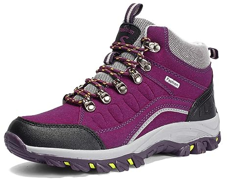 Outdoor-Wanderschuhe Frauen High-Top verdickte Wanderschuhe Verschleißfeste Anti-Rutsch-Reiseschuhe Leichte Atmungsaktive Bequeme Anti-Kollisions-Kletterschuhe