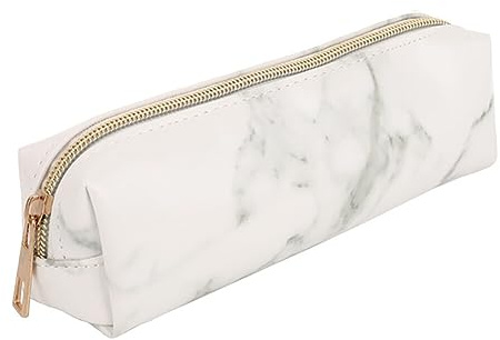 Federmäppchen Schlamperbox Reißverschluss Marmor Textur Mäppchen PU Leder Marmor Muster Kosmetiktasche für Damen Marmor Muster Schüler Federmäppchen für Schreibwaren Lippenstift Sonnencreme,Geld,Handy