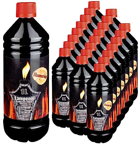 Flameup Lampenoel 24 Liter Lampenöl Oel Garten Fackeln Laterne Fackel Öl Innen Camping Flasche Oil Outdoor Öllampe Petroleum Lampe flüssig Gartenfackeln