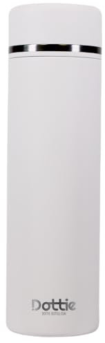 Dottie Bottle Lotty Trinkflasche aus Edelstahl - weiß - 450 ml, nur 260g - optional mit Teesieb - Auslaufsichere Thermosflasche