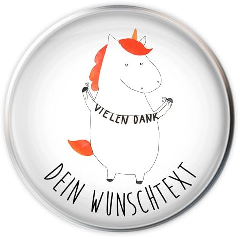 Mr. & Mrs. Panda Waschbecken Abfluss Einhorn Dankeschön - Personalisierte Geschenke, Waschbeckenstöpsel mit Wunschnamen, Stopfen, Stöpsel, Danksagung, Unicorn, Personalisierung, Vielen Dank, Einhörner