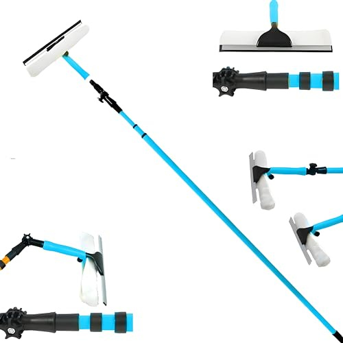3.5 Meter Long Extendable Pole Window Cleaner Removable Squeegee Glass Wash Dirt & Dust Telescopic Cleaner Kit Soft Head Supplies Conservatory Pole