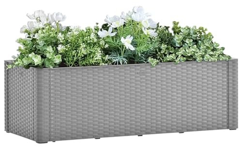 Cama Elevada De Jardín Con Sistema De Riego Automático 100x43x33 Cm, Jardín, Patio, Balcón, Elementos Esenciales De Jardinería, Jardineras Verticales Al Aire Libre, Cajas De Plantación For Flores/Verd