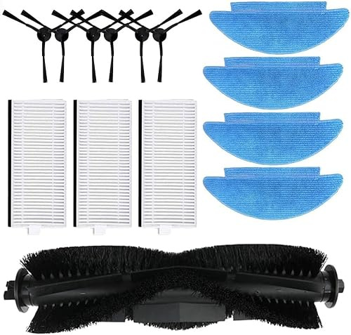 YUETTYY 14/22 cepillos de rodillo principal, cepillos laterales, paños de fregona, filtros HEPA, kits de repuesto para Cecotec para Conga 7490 Eternal Genesis para aspiradora 7490 Eternal X-Treme